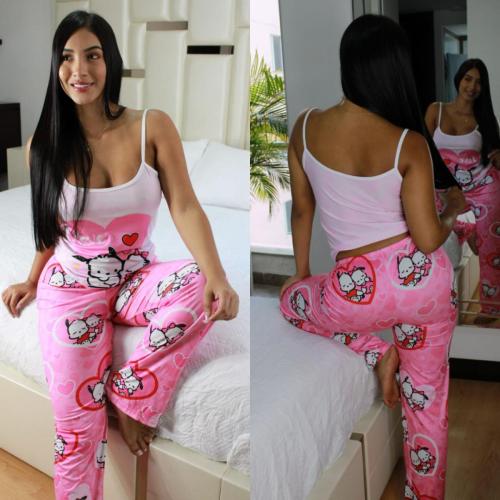 PIJAMA-PANTALON-TALLA-UNICA-BLUSA-TIRAS